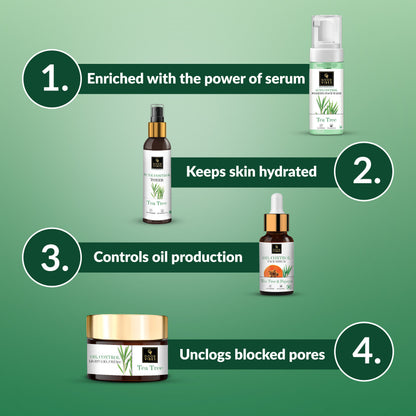 Good Vibes Acne Control Tea Tree Combo (Foaming Facewash, Toner, Serum, Gel creme) Combo of 4 - Good Vibes image 4