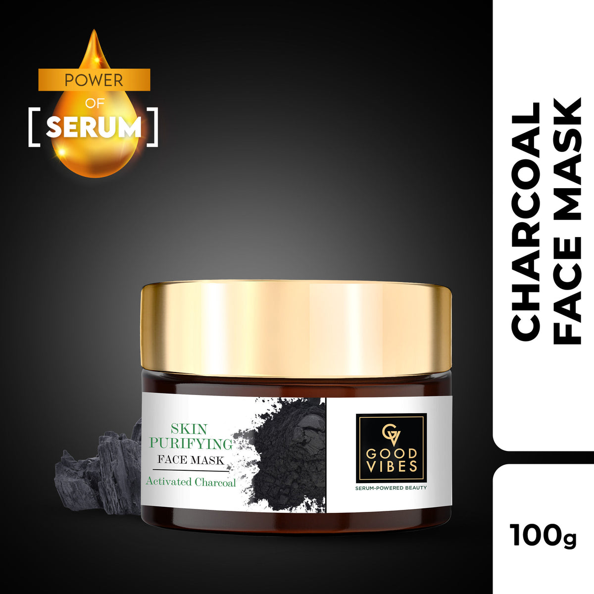 Good Vibes Activated Charcoal Skin Purifying Face Mask (100 gm) - Good Vibes