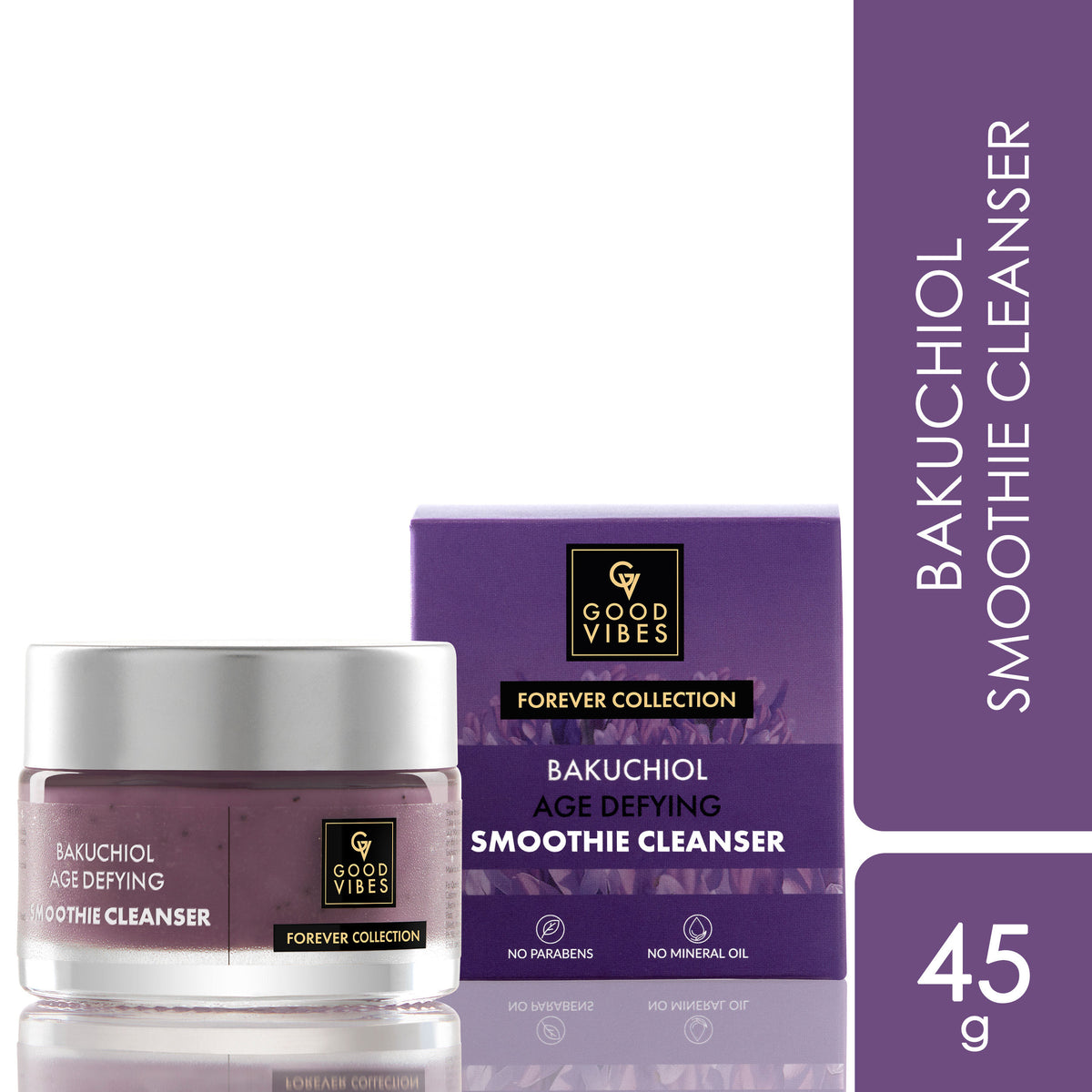 Good Vibes Bakuchiol Age Defying Smoothie Cleanser | Gentle Cleansing, Anti-Ageing | For Smooth & Soft Skin | Forever Collection | (45 gm) - Good Vibes