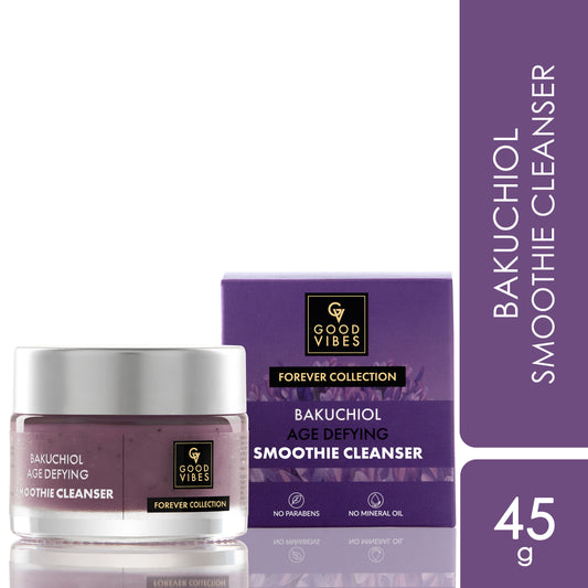 Good Vibes Bakuchiol Age Defying Smoothie Cleanser | Gentle Cleansing, Anti-Ageing | For Smooth & Soft Skin | Forever Collection | (45 gm) - Good Vibes