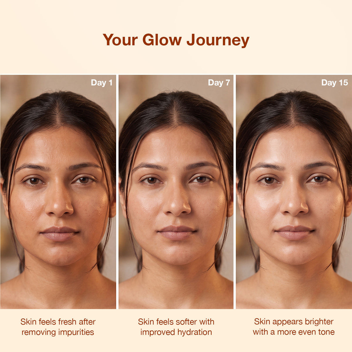 Good Vibes All Day De-Tan Glow Kit | Ubtan for Instant Glow & De-Tan Care kit | for Bright, Even & Tan-Free Skin | SPF 50 Sun Protection | Complete Daily Ubtan Ritual| All Skin Types Pack of 6 - Good Vibes image 5