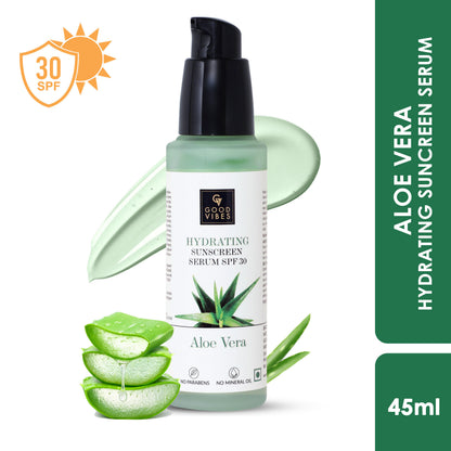Good Vibes Aloe Vera Hydrating Sunscreen Serum SPF30 (45 ml) - Good Vibes