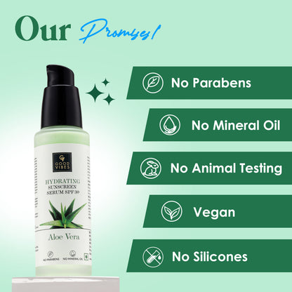 Good Vibes Aloe Vera Hydrating Sunscreen Serum SPF30 (45 ml) - Good Vibes image 3