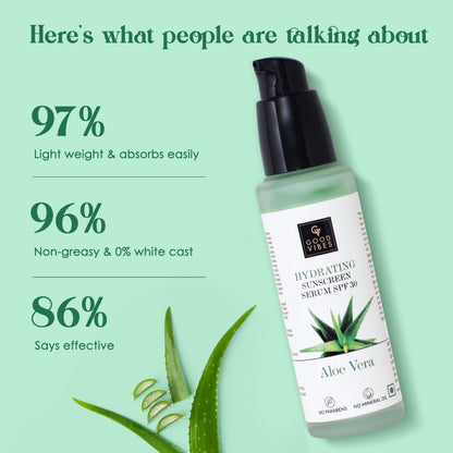 Good Vibes Aloe Vera Hydrating Sunscreen Serum SPF30 (45 ml) - Good Vibes image 5