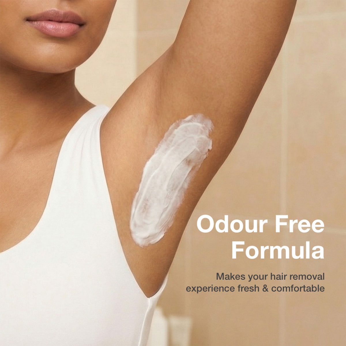 Good Vibes Aloe Vera Ultra Smooth Hair Removal Cream | Quick & Painless Hair Removal | Smooth, Bump-Free Skin | Nourishing, Non-Irritating Formula | 3-Minute Hair Removal | For Sensitive Skin | Body | Legs, Underarms & Arms | 100 gm - Good Vibes image 4