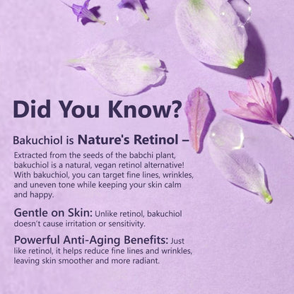 Good Vibes Age Defying Bakuchiol Night Face Serum | Forever Collection |Calms skin, Natural Retinol, Anti ageing I No Parabens, No Mineral Oils, No Sulphates, No Animal Testing, No Silicone, Vegan (30 ml) - Good Vibes image 2