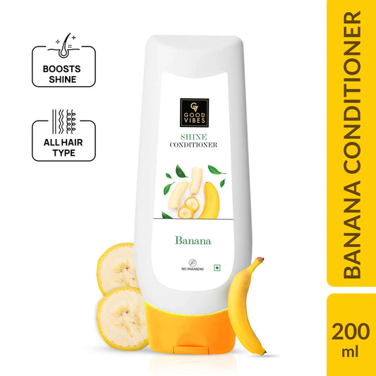 Good Vibes Banana Shine Conditioner | Conditioning, Hair Growth | No Parabens, No Animal Testing (200 ml) - Good Vibes