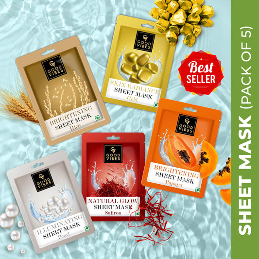 Good Vibes Best Seller Face Serum Sheet Mask (Pack of 5) - Good Vibes