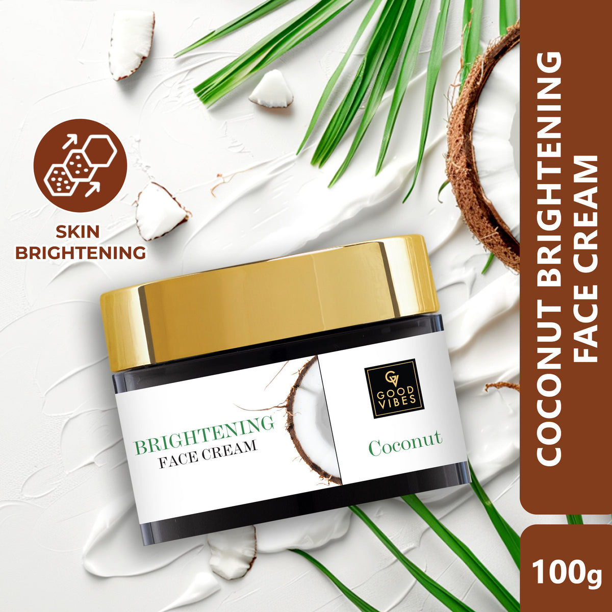Good Vibes Brightening Face Cream - Coconut (100 gm) - Good Vibes