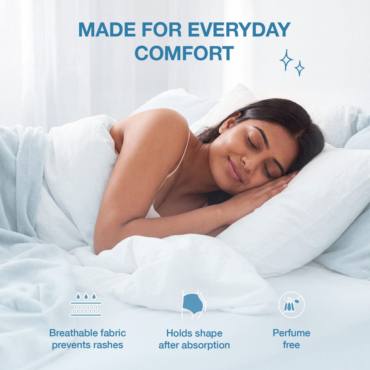 Good Vibes Comfort Care All Day Sanitary Pads | Ultra Thin & Flexible | Cottony Soft Topsheet | Rash-Free & Breathable | Side Leak Protection | Perfume-Free Pads for Women | Medium Flow | Size L | Pack of 20 - Good Vibes image 3
