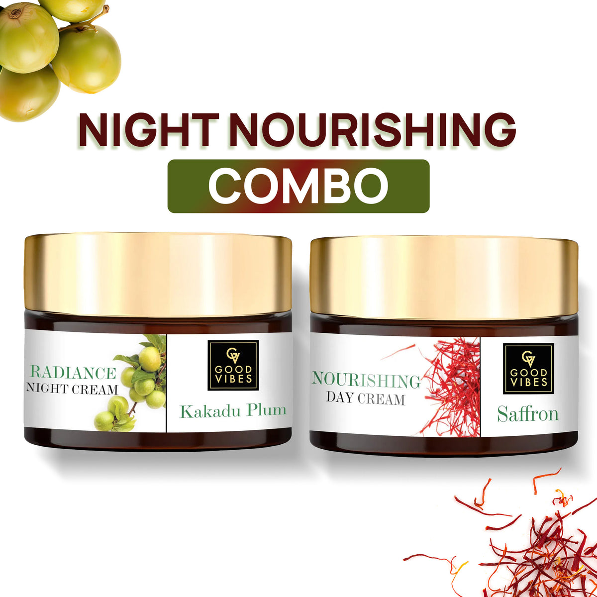 Good Vibes Day + Night Nourishing Combo Saffron Nourishing Day Cream & Kakadu Plum Radiance Night Cream Combo of 2 - Good Vibes