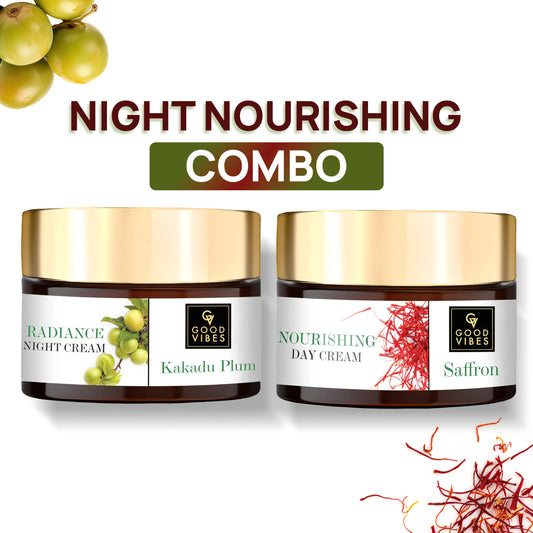 Good Vibes Day + Night Nourishing Combo Saffron Nourishing Day Cream & Kakadu Plum Radiance Night Cream Combo of 2 - Good Vibes