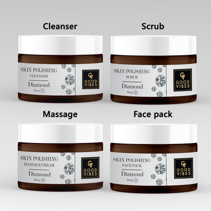 Good Vibes Diamond Skin Polishing Facial Kit | Glass Skin Effect, Can Be Used Up to 30 Times (Usage May Vary by Individual) BUY 1 GET 1 FREE (400 gm) - Good Vibes image 3