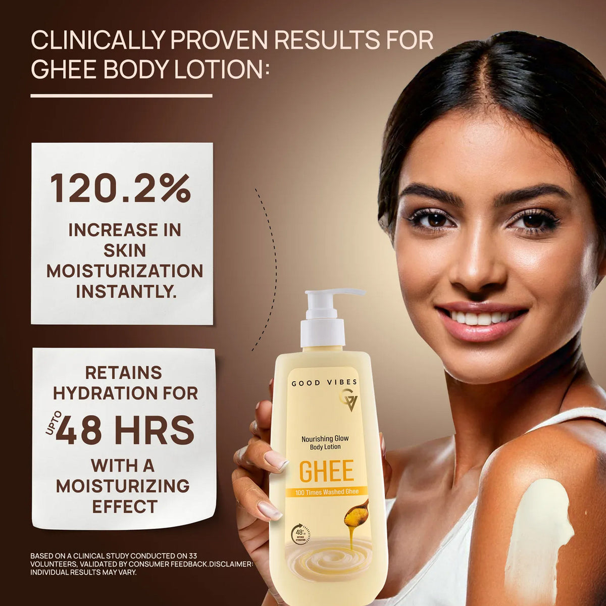 Good Vibes Double the Goodness: Ghee Lip Balm & Body Lotion | For Soft, Nourished Skin (Combo of 2) - Good Vibes image 4