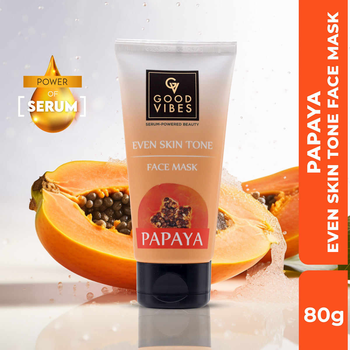 Good Vibes Even Skin Tone Papaya Face Mask | Soothing, Natural Ingredient, All skin type (80 gm) - Good Vibes