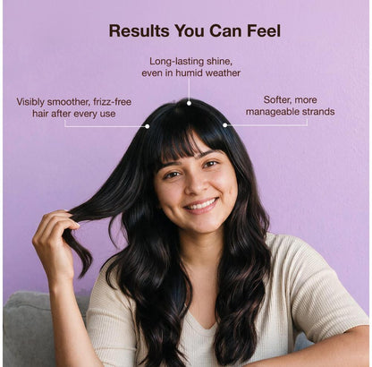 Good Vibes Flaxseed Anti-Frizz Hair Serum | Powered by Flaxseed & Hydrolysed Keratin | Boosts Shine & Smoothness | Deeply Nourishes Dry Hair | Lightweight & Non- Greasy Formula | Provides a Glossy, Salon-Like Finish | 50 ml - Good Vibes image 5