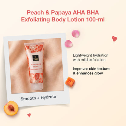Good Vibes Fruity Glow Body Kit | AHA BHA, Peach & Papaya | 3-Step Daily Glow Ritual | Body Wash, Body Lotion & Perfume | Pack of 3 - Good Vibes image 3
