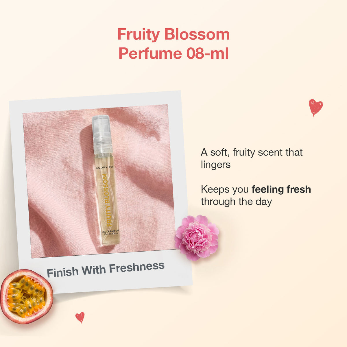 Good Vibes Fruity Glow Body Kit | AHA BHA, Peach & Papaya | 3-Step Daily Glow Ritual | Body Wash, Body Lotion & Perfume | Pack of 3 - Good Vibes image 5