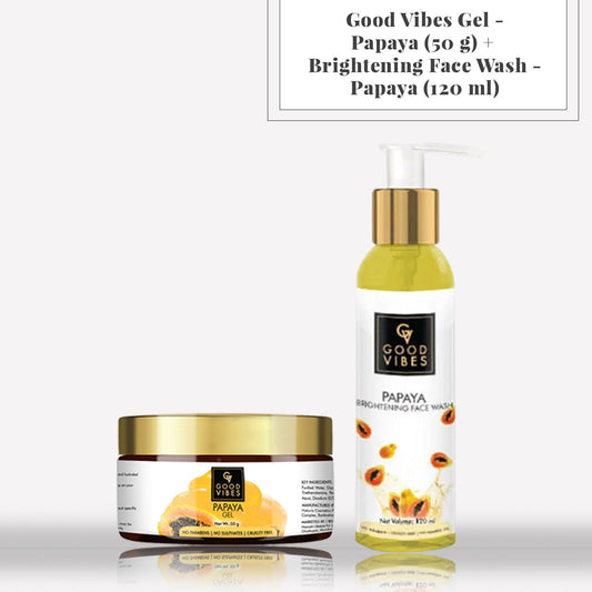 Good Vibes Gel - Papaya (50 gm) + Brightening Face Wash - Papaya (120 ml) - Good Vibes