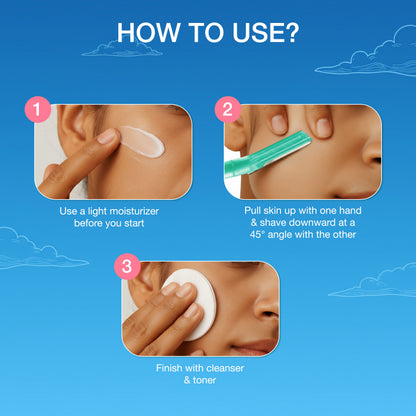 Good Vibes Glow Wand Facial Razor Pack of 4 for Women | Instant & Painless Hair Removal | Shaving for Upper Lip, Chin, Sideburns & Eyebrows | Smooth, Hair-Free Skin | Dermaplaning & Exfoliation | Gentle & Slip-Proof | Suitable for Sensitive Skin - Good Vibes image 5