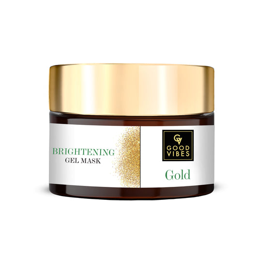 Good Vibes Gold Brightening Gel Mask | Anti-Ageing, Nourishing | No Parabens, No Sulphates, No Mineral Oil, No Animal Testing (50 gm) - Good Vibes