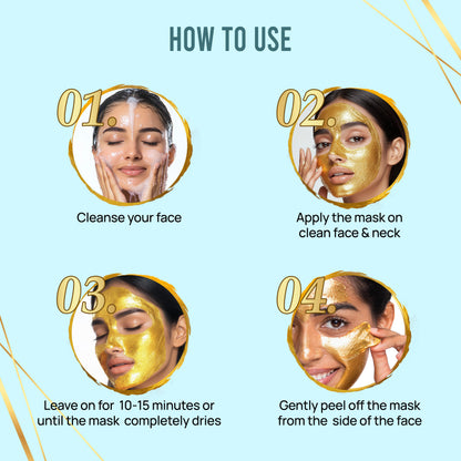 Good Vibes New & Improved Gold Brightening Peel Off Mask with Instant Brightening Instant Firming and Natural Botox Effect (50 gm) - Good Vibes image 4