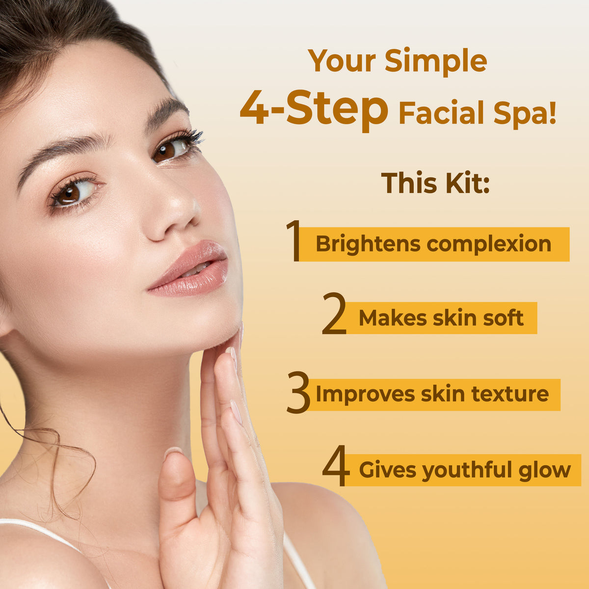 Good Vibes Gold Natural Glow Facial Kit | Parlour wala glow at home, Can Be Used Up to 30 Times (Usage May Vary by Individual) BUY 1 GET 1 FREE (400 gm) - Good Vibes image 4