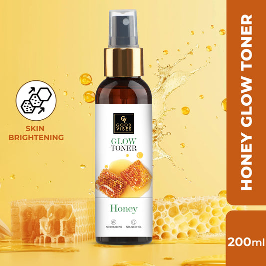 Good Vibes Honey Glow Toner | Hydrating, Moisturizing | No Parabens, No Alcohol, No Sulphates, No Mineral Oil, No Animal Testing (200 ml) - Good Vibes