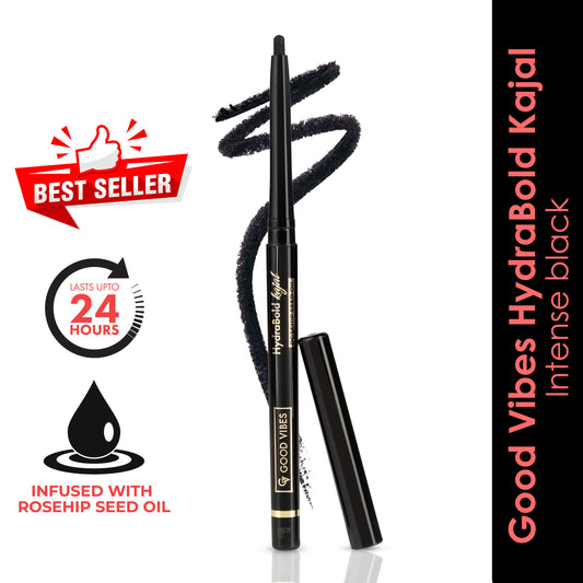 Good Vibes HydraBold Kajal- Intense Black (0.35 gm) - Good Vibes