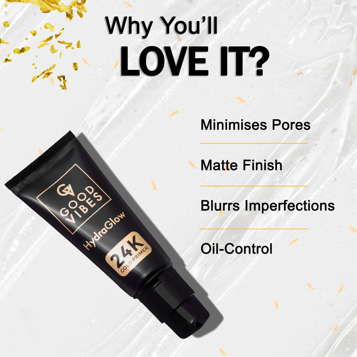 Good Vibes HydraGlow 24K Gold Primer (20 ml) - Good Vibes image 3