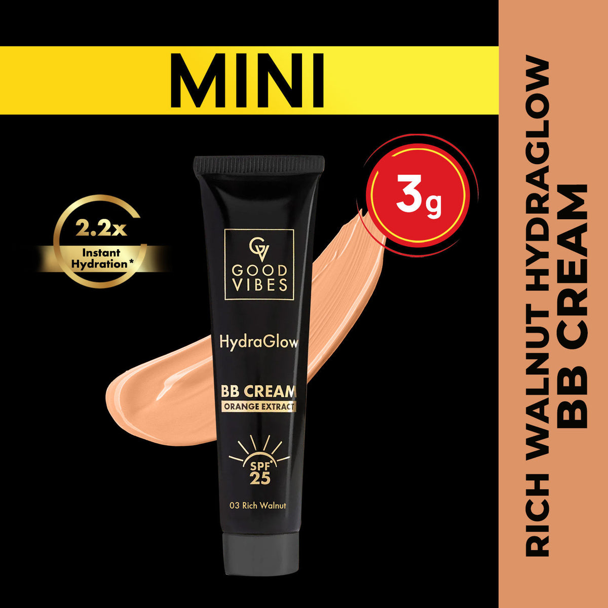 Good Vibes HydraGlow BB Cream-Rich Walnut 03 (3 gm) - Good Vibes
