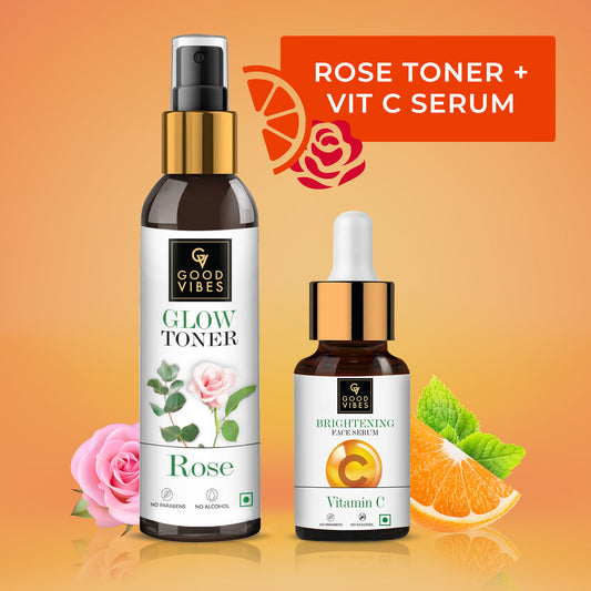 Good Vibes Hydrating Duo Rose Toner & Vit C Serum Combo of 2 - Good Vibes