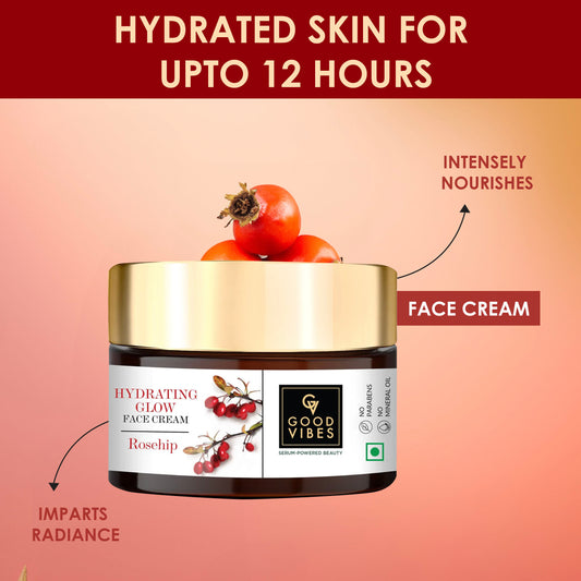 Good Vibes Hydrating Rosehip Day + Night Cream Combo: Say Hello to Radiant Skin (50 gm) - Good Vibes image 2