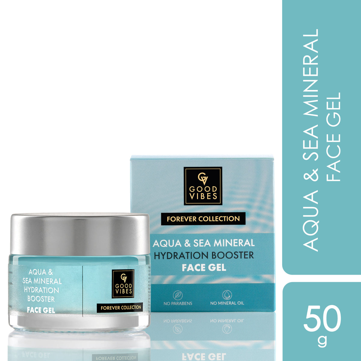 Good Vibes Aqua & Sea Mineral Hydration Booster Face Gel | Forever Collection | Intense Hydration, 8X Hydra Booster, Provides Moisture | Vegan, No Parabens, No Sulphates, No Mineral Oil, No Silicones, No Animal Testing (50 gm) - Good Vibes