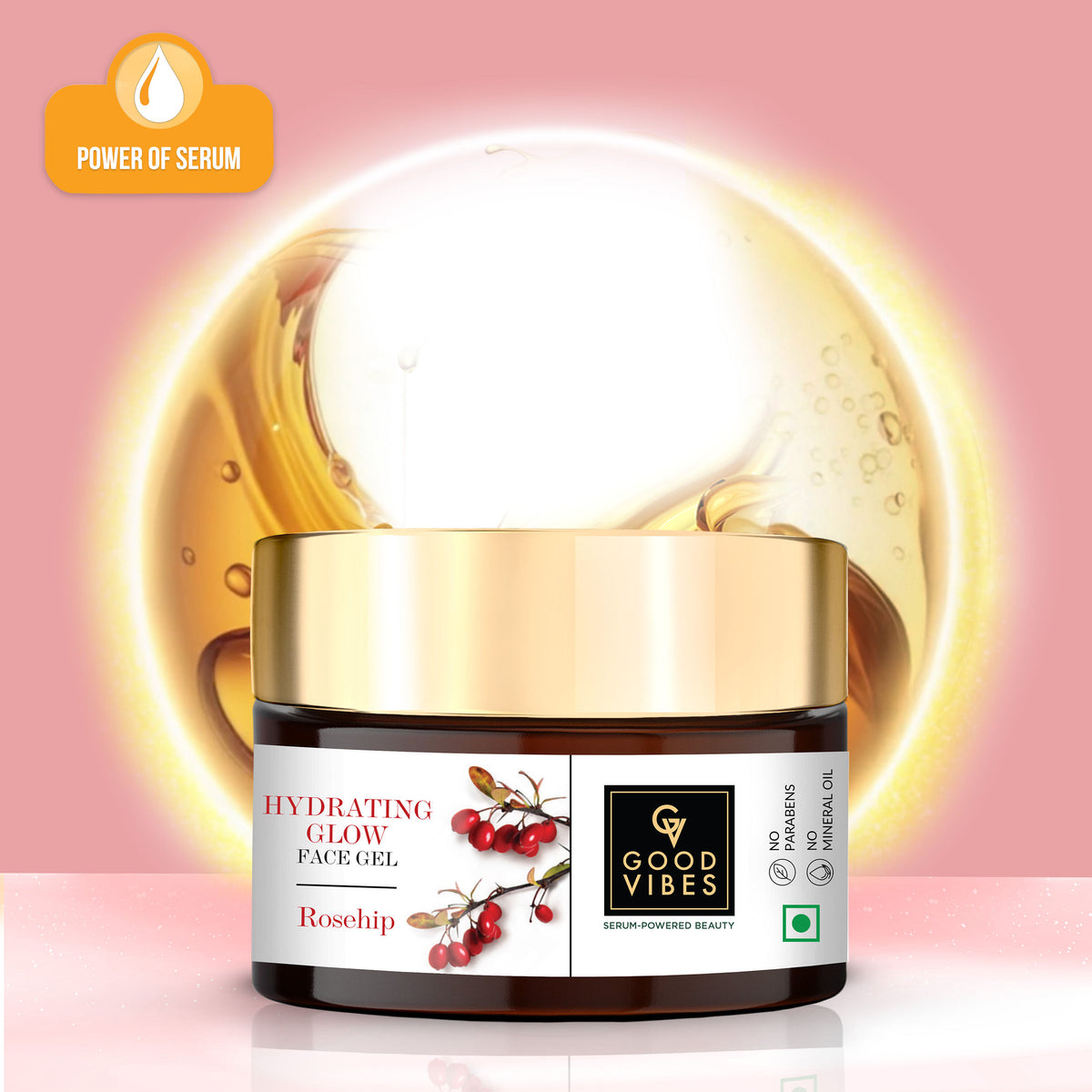 Good Vibes Hydrating Glow Face Gel Rosehip | Brightening, Light weight, Oil free (100 gm) - Good Vibes image 3