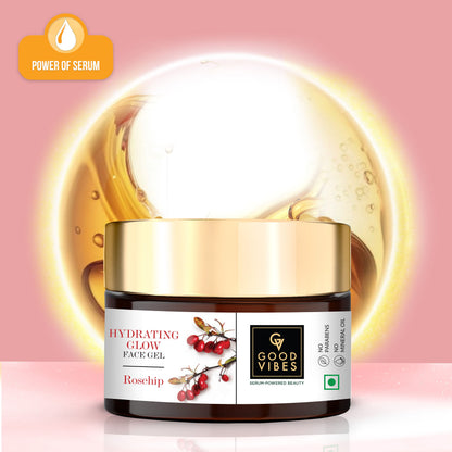 Good Vibes Hydrating Glow Face Gel Rosehip | Brightening, Light weight, Oil free (100 gm) - Good Vibes image 3