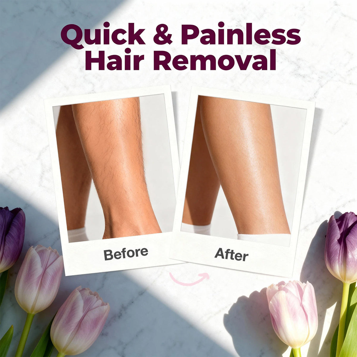 Good Vibes Insta Smooth Hair Removal Spray | 5 Min Painless Hair Removal | Enriched with Tulip Extract, Aloe Vera & Allantoin | Gentle on Skin, Removes Hair from Root | Body | No Darkening, No Cuts | Smooth, Soft & Nourished Skin 200 ml - Good Vibes image 2