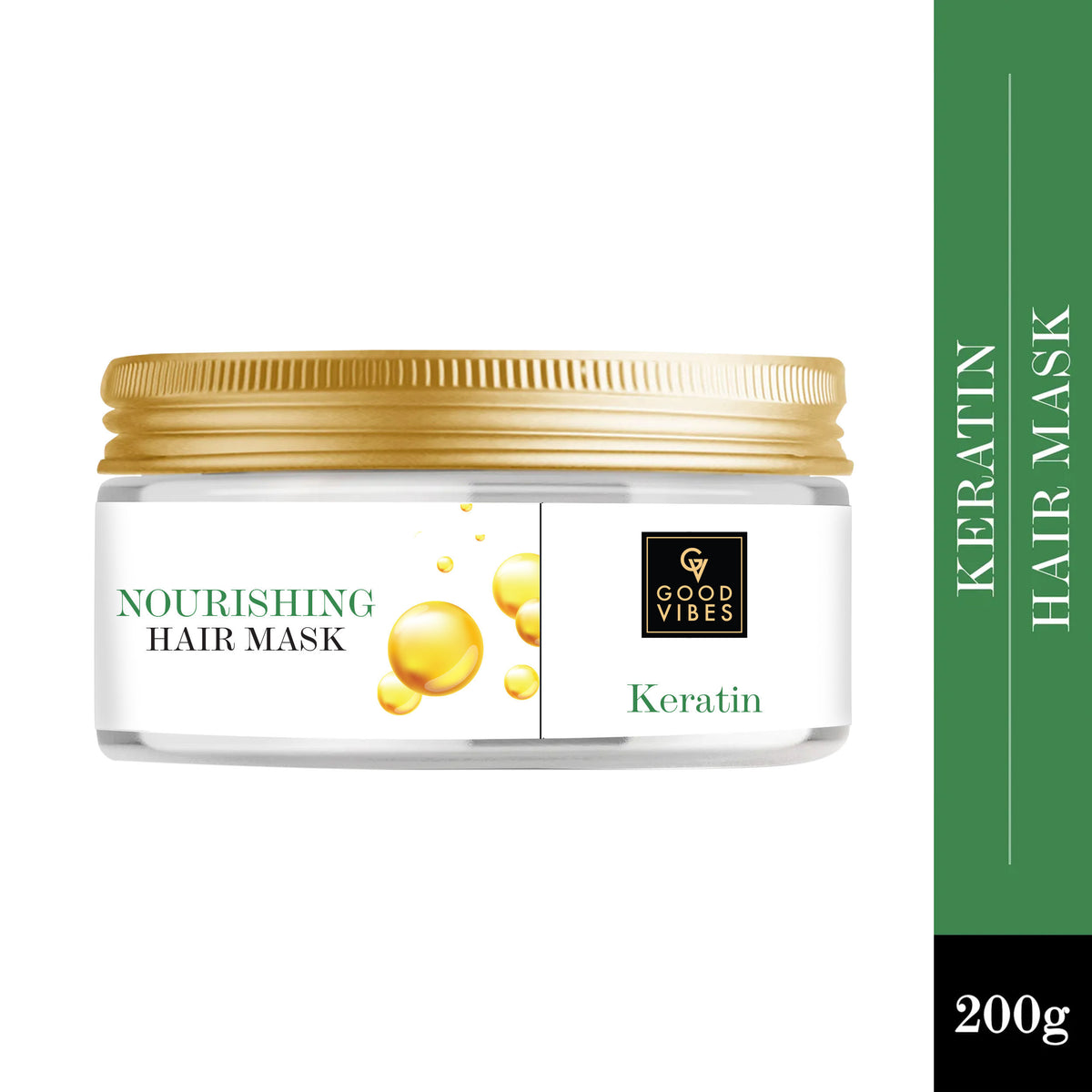 Good Vibes Keratin Nourishing Hair Mask | With Shea Butter | Hair Shine, Softening | No Parabens, No Sulphates, No Animal Testing (200 gm) - Good Vibes