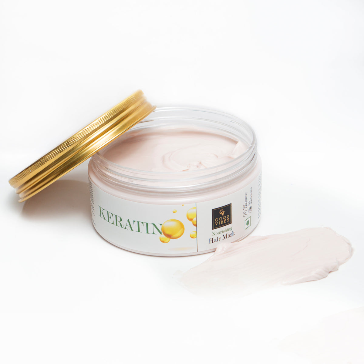 Good Vibes Keratin Nourishing Hair Mask | With Shea Butter | Hair Shine, Softening | No Parabens, No Sulphates, No Animal Testing (200 gm) - Good Vibes image 3