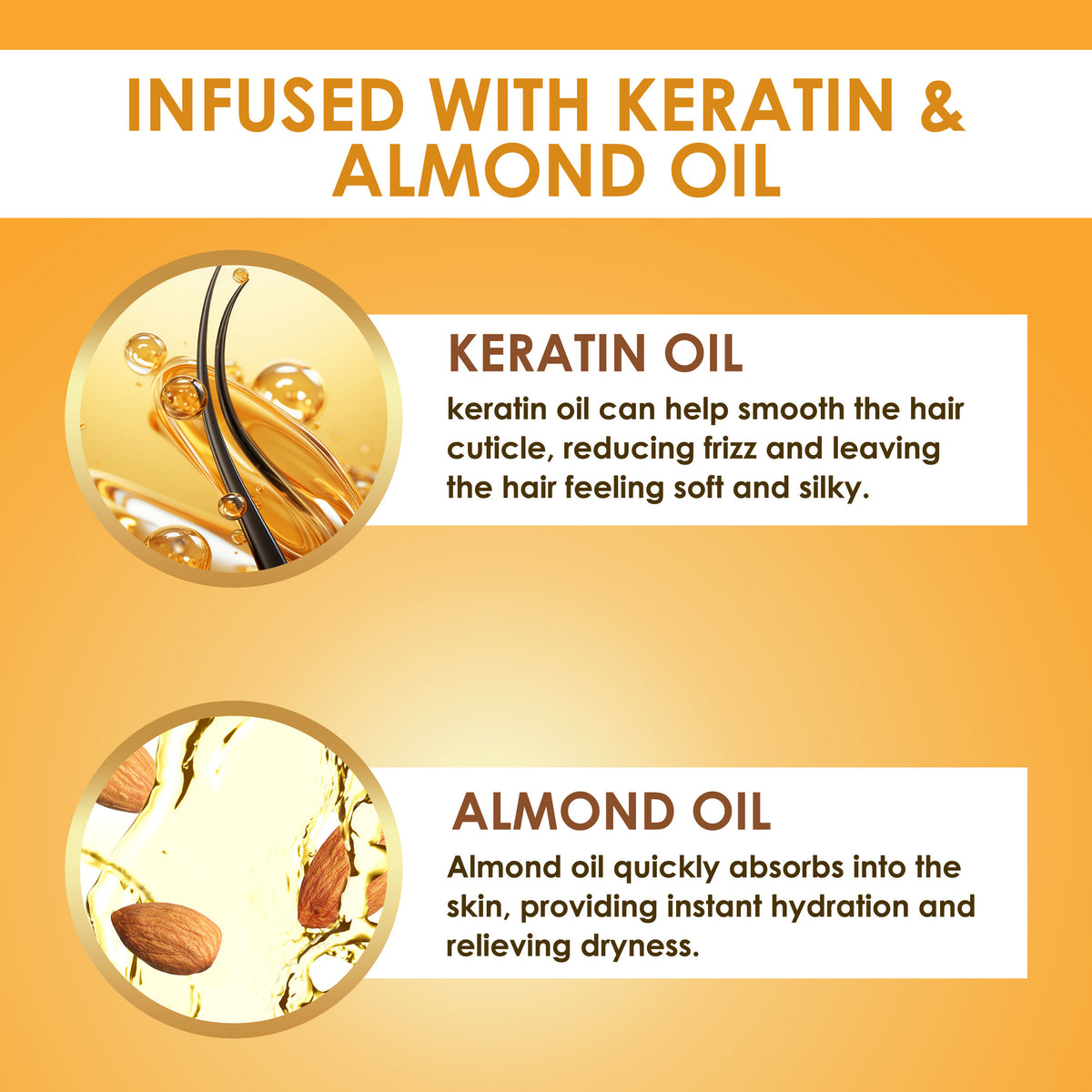 Good Vibes Keratin Smoothening Hair Serum with Keratin & Almond Oil | Reduces Frizz & Smoothens Hair | Adds Shine & Softness | Nourishing & Lightweight Formula | For Frizz-Free, Silky Hair – 50 ml - Good Vibes image 3