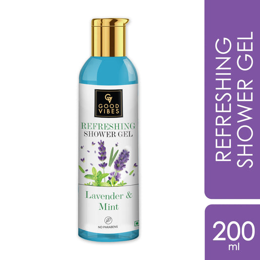 Good Vibes Lavender & Mint Refreshing Shower Gel | Refreshing, Soothing, Calming | No Parabens, No Animal Testing (200 ml) - Good Vibes