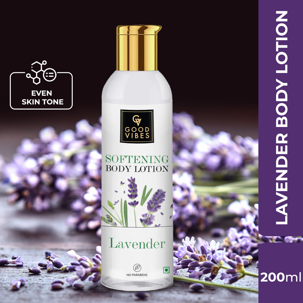 Good Vibes Lavender Softening Body Lotion | Hydrating, Moisturizing | No Parabens, No Sulphates, No Animal Testing (200 ml) - Good Vibes