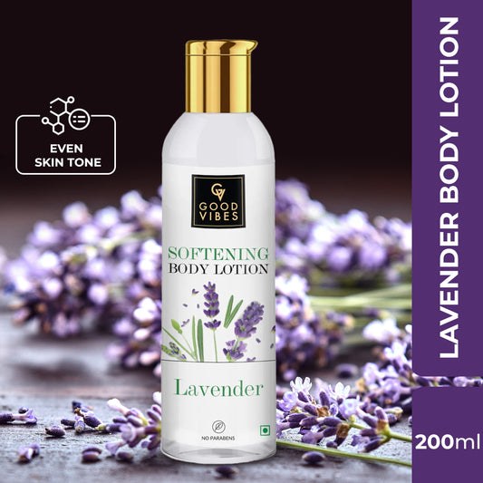 Good Vibes Lavender Softening Body Lotion | Hydrating, Moisturizing | No Parabens, No Sulphates, No Animal Testing (200 ml) - Good Vibes
