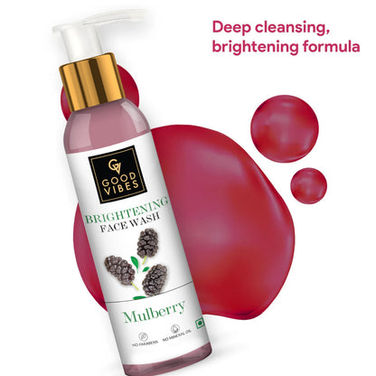 Good Vibes Mulberry Face Wash | Cleansing, Brightening | With Papaya | No Parabens, No Mineral Oil, No Animal Testing (200 ml) - Good Vibes image 5