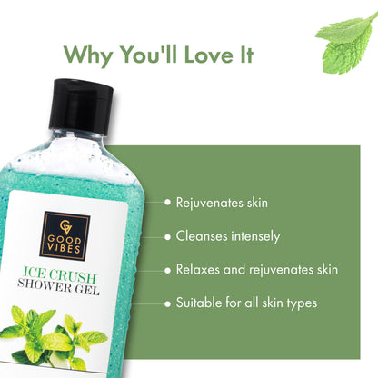 Good Vibes Mint Ice Crush Shower Gel | Vegan No Parabens No Mineral Oil Certified Fragrance No Animal Testing (300 ml) - Good Vibes image 3