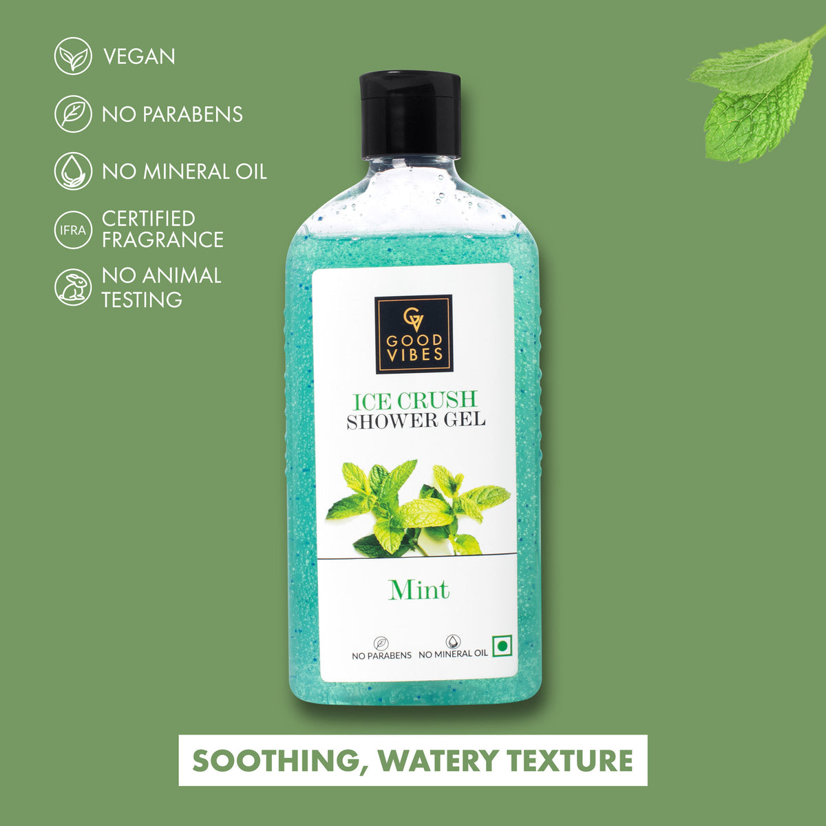Good Vibes Mint Ice Crush Shower Gel | Vegan No Parabens No Mineral Oil Certified Fragrance No Animal Testing (300 ml) - Good Vibes image 4