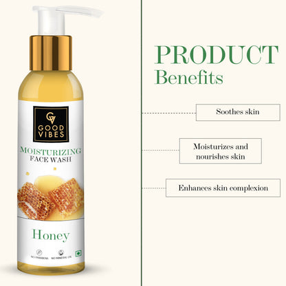 Good Vibes Honey Moisturizing Face Wash | Lightening Moisturizing | Gentle Face Wash | No Parabens | No Mineral Oil No Animal Testing (120 ml) - Good Vibes image 3