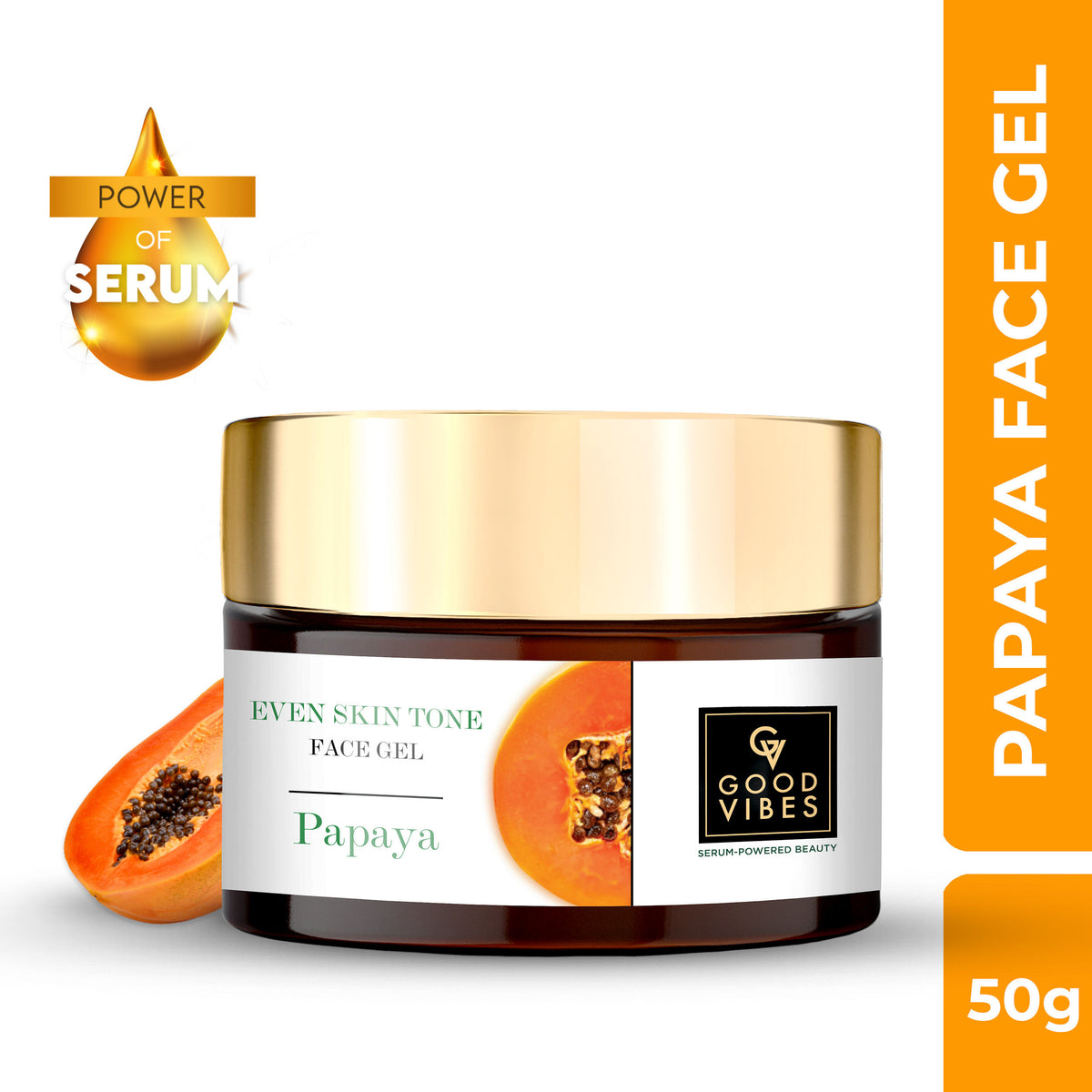 Good Vibes Papaya Even Skin Tone Face Gel 50 gm - Good Vibes
