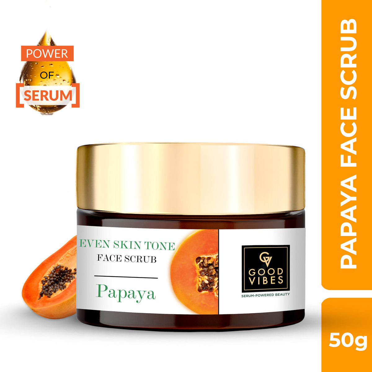 Good Vibes Papaya Even Skin Tone Face Scrub 50 gm - Good Vibes