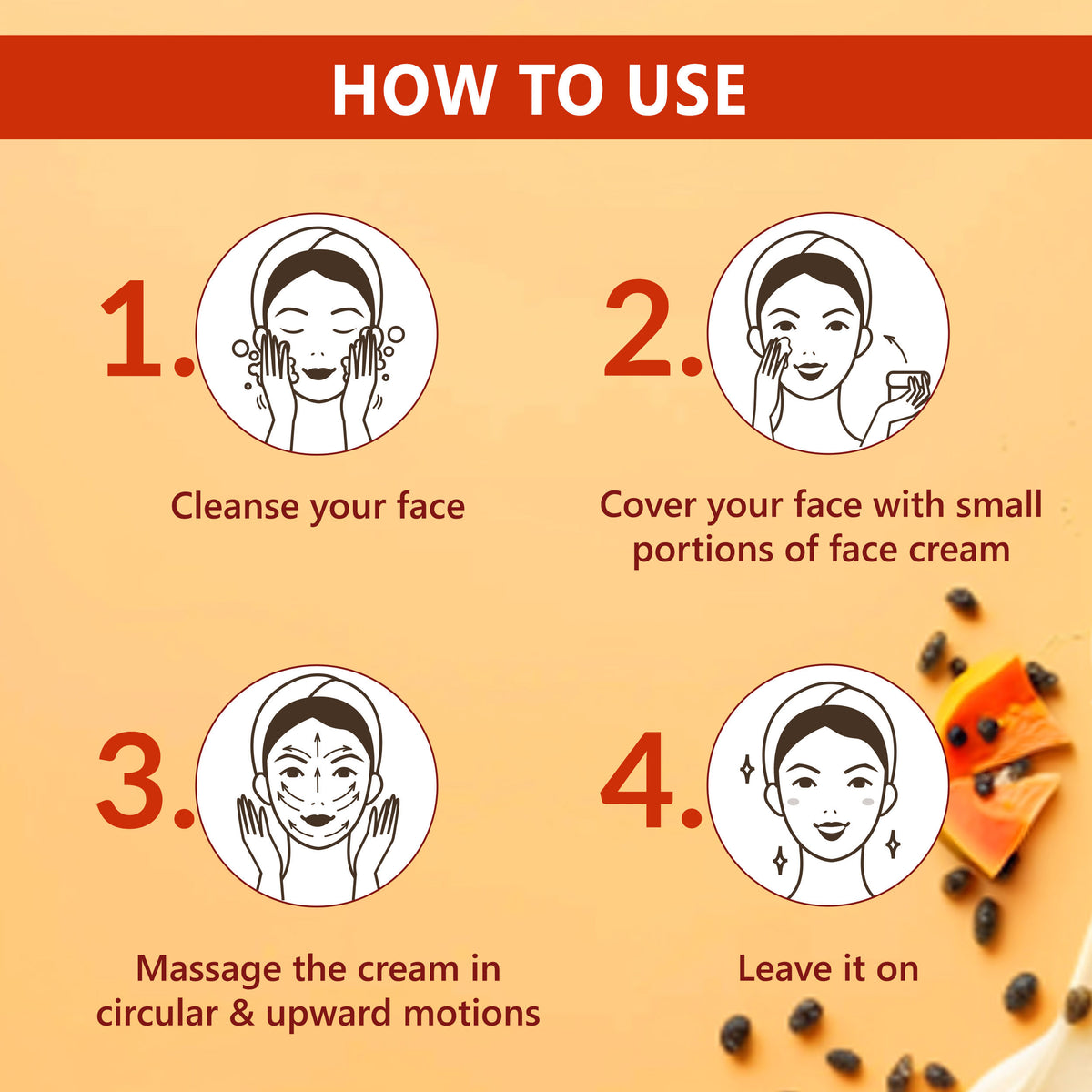 Good Vibes Papaya Hydrating Face Cream | Moisturizing, Glow | With Green Tea | No Parabens, No Sulphates, No Mineral Oil, No Animal Testing (50 gm) - Good Vibes image 4